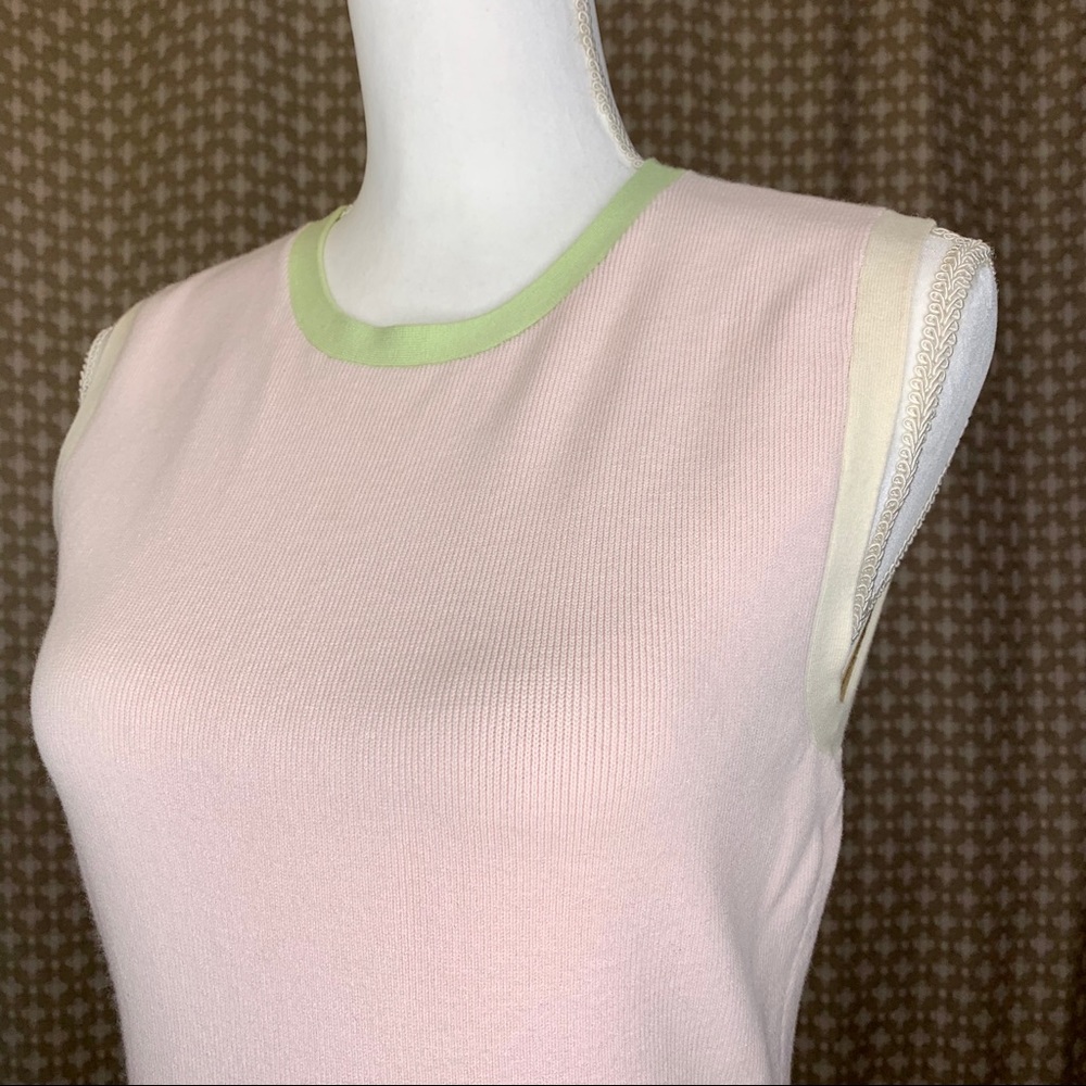 TED BAKER Pink Blush Knit Peplum Tank Sleeveless M - Picture 7 of 8